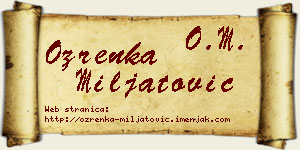 Ozrenka Miljatović vizit kartica